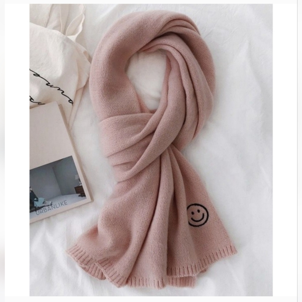 *SOLD* NWOT Smiley Face Scarf - Pink